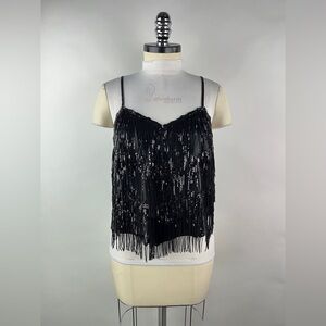 💚 3472. Sequins Tiered Fringe Cami